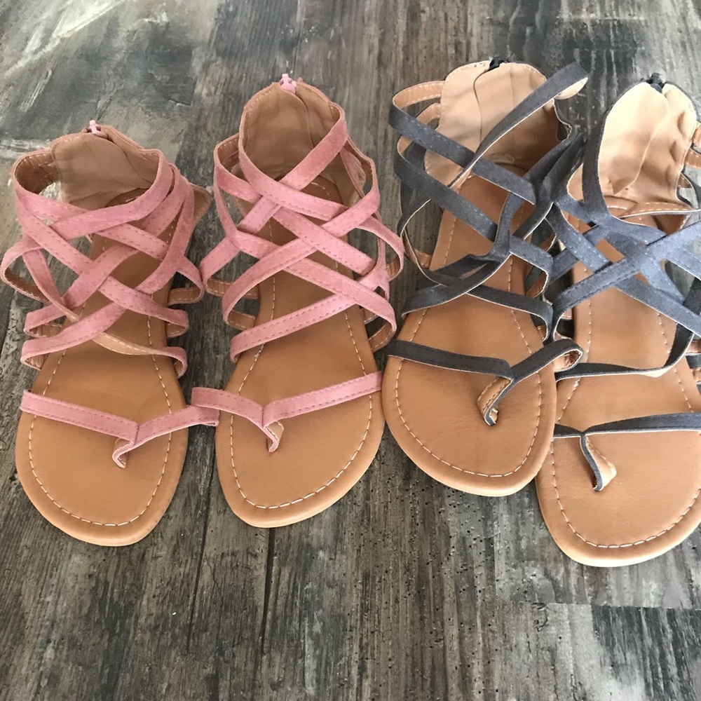 Sandals black (8) pink (9)